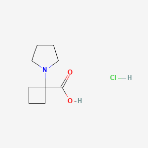 molecular formula C9H16ClNO2 B1435740 1-(Pyrrolidin-1-yl)cyclobutane-1-carboxylic acid hydrochloride CAS No. 2060033-65-8