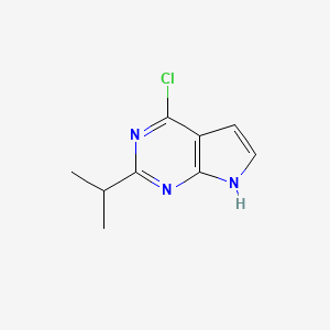 molecular formula C9H10ClN3 B1435741 4-chloro-2-isopropyl-7H-pyrrolo[2,3-d]pyrimidine CAS No. 1379336-52-3