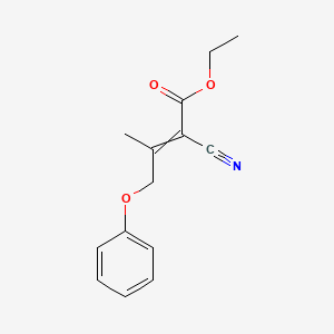 molecular formula C14H15NO3 B14357421 Ethyl 2-cyano-3-methyl-4-phenoxybut-2-enoate CAS No. 90158-41-1