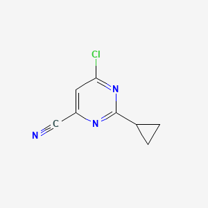 molecular formula C8H6ClN3 B1435749 6-Chloro-2-cyclopropylpyrimidine-4-carbonitrile CAS No. 2059992-99-1