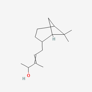 molecular formula C15H26O B14357506 5-(6,6-Dimethylbicyclo[3.1.1]heptan-2-yl)-3-methylpent-3-en-2-ol CAS No. 90165-86-9