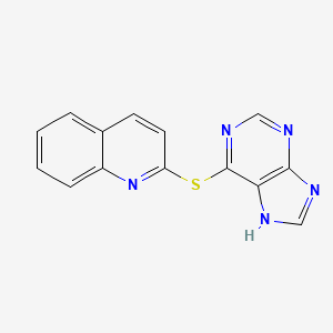 molecular formula C14H9N5S B14357538 Quinoline, 2-(1H-purin-6-ylthio)- CAS No. 92160-98-0