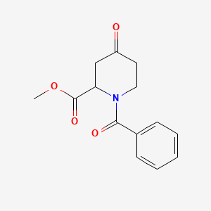 molecular formula C14H15NO4 B1435755 Methyl 1-benzoyl-4-oxopiperidine-2-carboxylate CAS No. 1881288-04-5