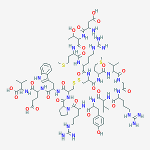 molecular formula C89H139N27O24S4 B143576 Asp-phe-asp-met-leu-arg-cys-met-leu-gly-arg-val-tyr-arg-pro-cys-trp-gln-val CAS No. 128315-56-0