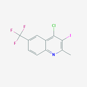 molecular formula C11H6ClF3IN B1435779 4-Chloro-3-iodo-2-methyl-6-(trifluoromethyl)quinoline CAS No. 1431365-65-9