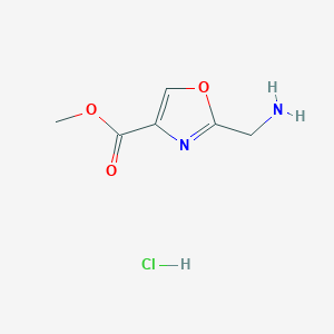 molecular formula C6H9ClN2O3 B1435782 Methyl 2-(aminomethyl)-1,3-oxazole-4-carboxylate hydrochloride CAS No. 1006619-33-5