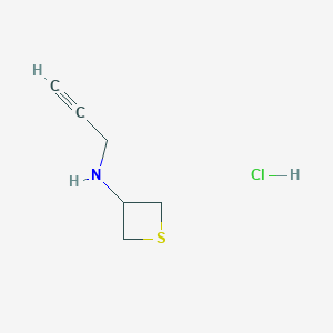 molecular formula C6H10ClNS B1435783 N-(prop-2-yn-1-yl)thietan-3-amine hydrochloride CAS No. 1955541-72-6