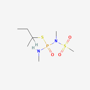 molecular formula C7H19N2O3PS2 B14357847 Phosphorodiamidothioic acid, N,N'-dimethyl-N-(methylsulfonyl)-, S-(1-methylpropyl) ester CAS No. 93501-65-6