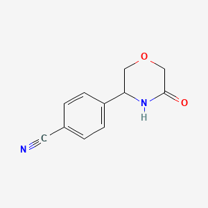 molecular formula C11H10N2O2 B1435788 4-(5-氧杂吗啉-3-基)苯甲腈 CAS No. 1391211-17-8