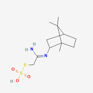 molecular formula C12H22N2O3S2 B14357934 S-((N-Bornylamidino)methyl) hydrogen thiosulfate CAS No. 90379-37-6