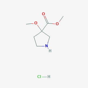 molecular formula C7H14ClNO3 B1435795 Methyl 3-methoxypyrrolidine-3-carboxylate hydrochloride CAS No. 2044902-55-6