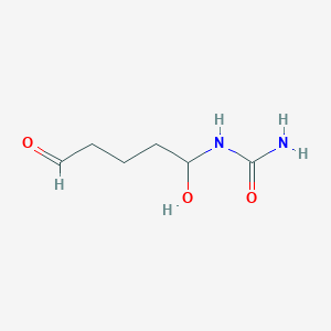 molecular formula C6H12N2O3 B14357950 N-(1-Hydroxy-5-oxopentyl)urea CAS No. 91894-99-4