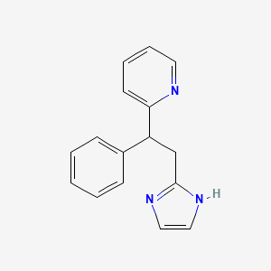 molecular formula C16H15N3 B14357951 2-[2-(1H-Imidazol-2-yl)-1-phenylethyl]pyridine CAS No. 91173-90-9