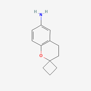 molecular formula C12H15NO B1435800 3,4-Dihydrospiro[1-benzopyran-2,1'-cyclobutane]-6-amine CAS No. 2044902-57-8