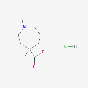 molecular formula C8H14ClF2N B1435803 1,1-Difluoro-6-azaspiro[2.6]nonane hydrochloride CAS No. 2098002-16-3