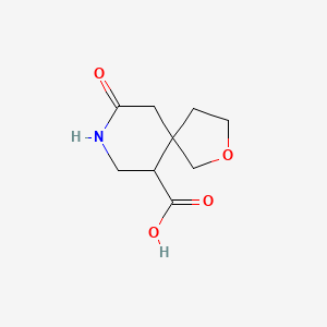 molecular formula C9H13NO4 B1435804 9-Oxo-2-oxa-8-azaspiro[4.5]decane-6-carboxylic acid CAS No. 2098032-40-5