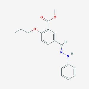 molecular formula C18H20N2O3 B14358063 Methyl 5-[(2-phenylhydrazinylidene)methyl]-2-propoxybenzoate CAS No. 90167-26-3