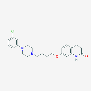 molecular formula C23H28ClN3O2 B143581 2(1H)-Quinolinone, 7-[4-[4-(3-chlorophenyl)-1-piperazinyl]butoxy]-3,4-dihydro- CAS No. 203395-82-8