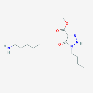 molecular formula C14H28N4O3 B14358100 methyl 5-oxo-1-pentyl-2H-triazole-4-carboxylate; pentan-1-amine CAS No. 90996-98-8