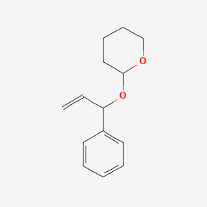 molecular formula C14H18O2 B14358114 2-[(1-Phenylprop-2-en-1-yl)oxy]oxane CAS No. 92573-81-4