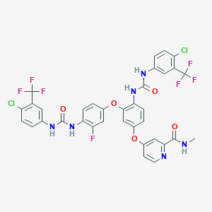 molecular formula C35H23Cl2F7N6O5 B1435815 4-(4-(3-(4-Chloro-3-(trifluoromethyl)phenyl)ureido)-3-(4-(3-(4-chloro-3-(trifluoromethyl)phenyl)ureido)-3-fluorophenoxy)phenoxy)-N-methylpicolinamide CAS No. 2098799-13-2