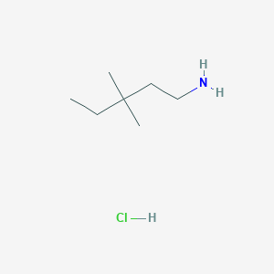 molecular formula C7H18ClN B1435824 3,3-二甲基戊-1-胺盐酸盐 CAS No. 89979-66-8