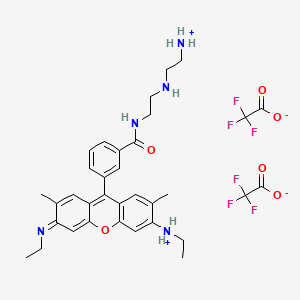 molecular formula C34H39F6N5O6 B1435831 Rhodamine 6G bis(aminoethyl)amine amide bis (trifluoroacetate) CAS No. 1173097-37-4