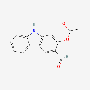 molecular formula C15H11NO3 B14358330 3-Formyl-9H-carbazol-2-YL acetate CAS No. 90706-04-0