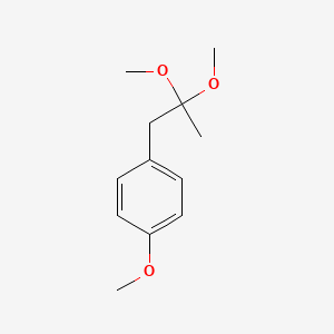 molecular formula C12H18O3 B14358338 Benzene, 1-(2,2-dimethoxypropyl)-4-methoxy- CAS No. 90176-83-3