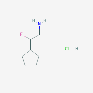 molecular formula C7H15ClFN B1435835 2-环戊基-2-氟乙基胺盐酸盐 CAS No. 2098113-23-4