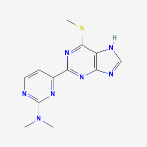 molecular formula C12H13N7S B14358354 N,N-Dimethyl-4-[6-(methylsulfanyl)-7H-purin-2-yl]pyrimidin-2-amine CAS No. 90185-55-0