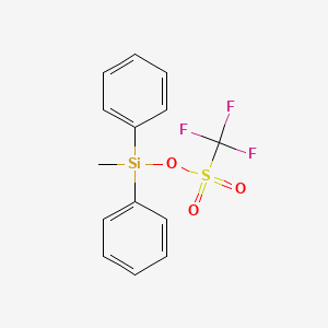 molecular formula C14H13F3O3SSi B14358546 Methyl(diphenyl)silyl trifluoromethanesulfonate CAS No. 91158-37-1