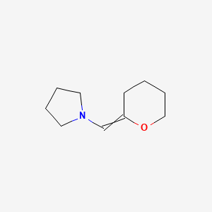 molecular formula C10H17NO B14358613 1-[(Oxan-2-ylidene)methyl]pyrrolidine CAS No. 91828-32-9