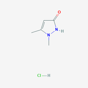 molecular formula C5H9ClN2O B1435863 1,5-dimethyl-1H-pyrazol-3(2H)-one hydrochloride CAS No. 1714081-03-4