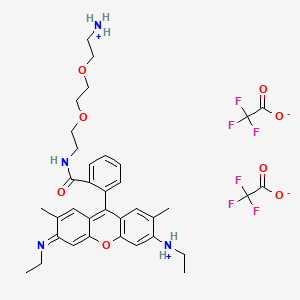 molecular formula C36H42F6N4O8 B1435866 Rhodamine 6G bis(oxyethylamino)ethane amide bis (trifluoroacetate) CAS No. 1173097-69-2