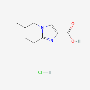 molecular formula C9H13ClN2O2 B1435878 6-methyl-5H,6H,7H,8H-imidazo[1,2-a]pyridine-2-carboxylic acid hydrochloride CAS No. 2060006-29-1