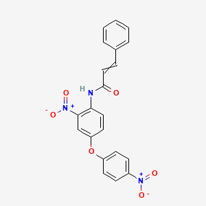 molecular formula C21H15N3O6 B14358796 N-[2-Nitro-4-(4-nitrophenoxy)phenyl]-3-phenylprop-2-enamide CAS No. 93576-79-5