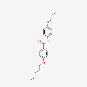 molecular formula C22H28O3S B14358890 S-(4-Butoxyphenyl) 4-(pentyloxy)benzene-1-carbothioate CAS No. 90336-49-5
