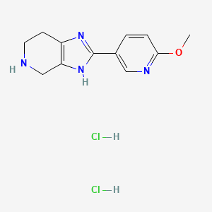 molecular formula C12H16Cl2N4O B1435890 2-(6-Methoxypyridin-3-yl)-4,5,6,7-tetrahydro-1H-imidazo[4,5-c]pyridine dihydrochloride CAS No. 2108830-69-7