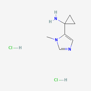 molecular formula C7H13Cl2N3 B1435894 1-(1-methyl-1H-imidazol-5-yl)cyclopropan-1-amine dihydrochloride CAS No. 2060036-33-9
