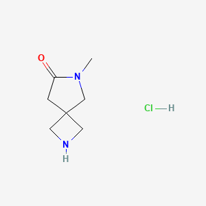 molecular formula C7H13ClN2O B1435899 6-Methyl-2,6-diazaspiro[3.4]octan-7-one hydrochloride CAS No. 2097951-61-4
