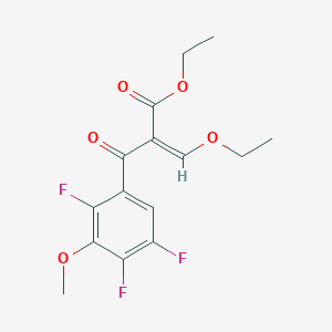 molecular formula C15H15F3O5 B143590 2-(2,4,5-Trifluoro-3-methoxybenzoyl)-3-ethoxyacrylic Acid Ethyl Ester CAS No. 866954-86-1