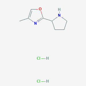 molecular formula C8H14Cl2N2O B1435900 4-甲基-2-(吡咯啉-2-基)-1,3-噁唑二盐酸盐 CAS No. 2097936-04-2