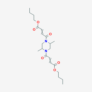 molecular formula C22H34N2O6 B14359023 Butyl 4-[4-(4-butoxy-4-oxobut-2-enoyl)-2,5-dimethylpiperazin-1-yl]-4-oxobut-2-enoate CAS No. 91480-78-3