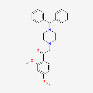 molecular formula C27H30N2O3 B14359039 Ethanone, 1-(2,4-dimethoxyphenyl)-2-[4-(diphenylmethyl)-1-piperazinyl]- CAS No. 93035-08-6
