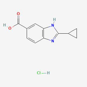 molecular formula C11H11ClN2O2 B1435905 盐酸 2-环丙基-1H-1,3-苯并二唑-5-甲酸 CAS No. 2097935-54-9