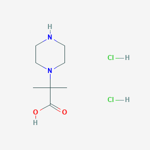 molecular formula C8H18Cl2N2O2 B1435907 2-Methyl-2-(piperazin-1-yl)propanoic acid dihydrochloride CAS No. 2059993-02-9