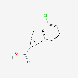 molecular formula C11H9ClO2 B1435908 5-chloro-1H,1aH,6H,6aH-cyclopropa[a]indene-1-carboxylic acid CAS No. 2044773-47-7