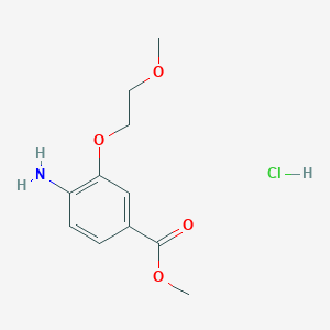 molecular formula C11H16ClNO4 B1435914 Methyl 4-amino-3-(2-methoxyethoxy)benzoate hydrochloride CAS No. 2060031-54-9