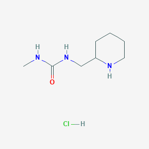 molecular formula C8H18ClN3O B1435915 3-Methyl-1-[(piperidin-2-yl)methyl]urea hydrochloride CAS No. 2060024-20-4